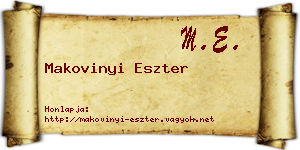 Makovinyi Eszter névjegykártya